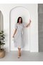 Women's Belted Polka Dot Balloon Sleeve Midi Summer Shirt Dress