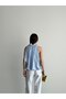 Women's Halter Neck Halter Tie Satin Textured Crinkle Blouse - 3