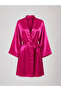 Silky Satin Belted Short Dressing Gown – Shipped in Boxed Packaging - 4