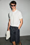 Minnutu Men's Organic Cotton Polo Collar Regular Fit White T-Shirt - 4