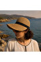 Spk-12007 Mink Banded Wide Brim Straw Hat with Velcro |   Eos Collective