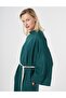 Linen Lyocell Dress with Rope Belt Pine Green - 6
