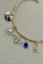 Gold Color Women's Charm Bracelet with Bee and Pearl Detail - Adjustable - 4