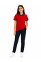 Children's Cotton Soft Textured Navy Blue Polo Collar Red School Tshirt - 2