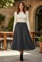 Non-Ironing Wrinkle Skirt with Elastic Waistband