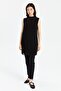 Chiffon Front Sleeveless Combed Cotton Undergarment - Black