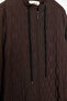 Plus Size Thin Quilted Overcoat - Brown - 2