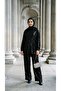 Women's Black Sequined Shirt and Pants Stylish Top and Bottom Set - 3