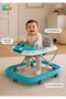 Baby Walker Turquoise with Activity Tray, Removable Canopy & Wheels for 6-18 Months - 4
