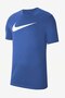 Men's Blue Swoosh Logo Short Sleeve Casual-Training T-Shirt - 4