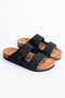 Men's Double-Strapped Velcro Cork Sole Suede Anatomical Slippers - 2