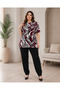 Plus Size Women's Floral Patterned T-Shirt |   Comfortable Fit Casual Oversize T-Shirt
