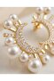 Stylish Earrings with Moon and Pearl Details - 3