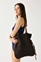 Straw Drawstring Detail Shoulder Bag Y9215 Dark Brown - 2