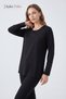 Women's Black Peony Pattern Collar and Sleeves Embroidered, Stoned Mother Combed Cotton Blouse - 2