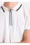 Ecru Men's Slim Fit Geometric Pattern Polo T-Shirt Ace091262670 - 4