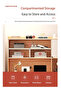 Integrated Storage Desk with Hutch, Bookshelf and Cable Management Modern Writing Shelves Work Desk PC Home Office Corner Study Desk - 4