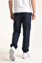 Men's Navy Blue Cargo Pocket Parachute Fabric Elastic Waist Loose Fit Jogger Pants - 6