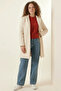 Women's Belted Collar Oversize Cashmere Cream Coat - 2
