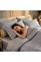 4 Piece Single Duvet Cover Set - Microfiber Satin Stripe, Elastic Fitted Sheet 120x200+20cm Deep Pocket, Hotel Quality Ultra Soft