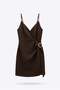 Belt Buckle Detailed Dress Brown - 5