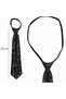 Black Color Sequined Sparkling Party Tie 33 cm - 2