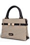 Brown, Straw Look, Double Compartment, Crossbody Strap, Small, Hand and Shoulder, Women's Bag