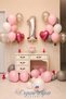 Silver Number 1 Year Old Balloon Set Pink Heart White Transparent Smoke Balloon Silver Confetti Birthday Set