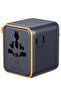 5-in-1 Universal Travel Adapter 20W PD Fast Charger with Dual USB-C, USB QC 4.0, 2 AC Ports – Supports 200+ Countries - Black - 8