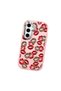 Samsung Galaxy S24 Fe Compatible Case with Camera Protection Pink Silicone Couple Phone Case with Kiss Pattern - 3