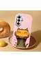 Samsung Galaxy A16 Compatible Case Camera Protector Pink Silicone Couple Phone Case Cat Pattern - 2