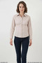 Women's Slim Fit Gathered Waist Cotton Cream Shirt - 4