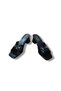 Women's Black Crinkled Patent Leather Buckled Thick-Heeled Slippers - 3