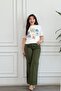 Wide Leg Cropped Jeans with Lace Detail - 7
