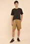 Textured T-Shirt with Henley Neck and Short Sleeves - 2
