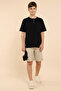 Textured T-Shirt with Henley Neck and Short Sleeves - 2