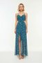 Women's Lined V-Neck Floral Patterned A-Line Maxi Dress Thin Straps Chiffon Woven Daily Casual Modern - 4
