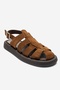 Joura Tobacco Suede Genuine Leather Closed-Front Women's Sandals - 3