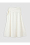 White Flared Skirt with Tie Detail - 3
