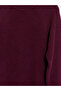 Burgundy Crew Neck Oversize Women's Knitwear Tunic - 7