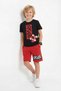Round Neck Skate Print Detailed Summer Boys' Top and Bottom Set - 2
