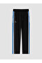 Black Loose Fit Men's Sweatpants with Stripe Detail - 3