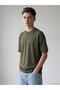 Green Crew Neck Boys' Thick Basic T-Shirt - 2