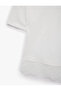 Lace Detailed Cotton Asymmetrical Crew Neck Short Sleeve T-Shirt - 7