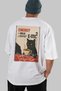 For the Love of Cats 126 Cat Printed White Oversize T-Shirt 100% Cotton Unisex Cat Lover Premium Design - 6