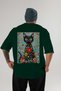 81 Cats for the Sake of Cats Printed Green Oversize T-Shirt 100% Cotton Unisex Cat Lover Premium Design - 2