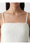 White Square Collar Rope Strap Women's Crop Top - 6