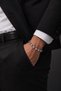 Men's Blue and Silver Hematite Natural Stone Bracelet with Stainless Steel Detail, Stylish Design Bracelet - 2