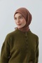 وشاح قطني من آيا باللون الأحمر والبني - 2
