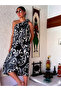 Black Gray Anthracite Geometric Patterned Viscose Sea Pareo Shawl Beach Skirt Multi-Purpose Summer Sarong Dress - 3